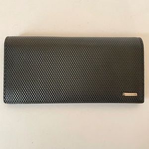 Patrick Cox Black Embossed Leather Long Flap Wallet